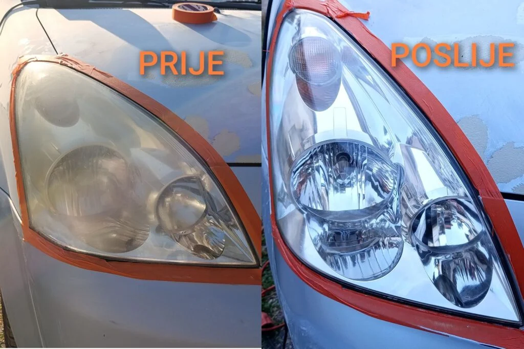 Primjer poliranja farova prije i poslije