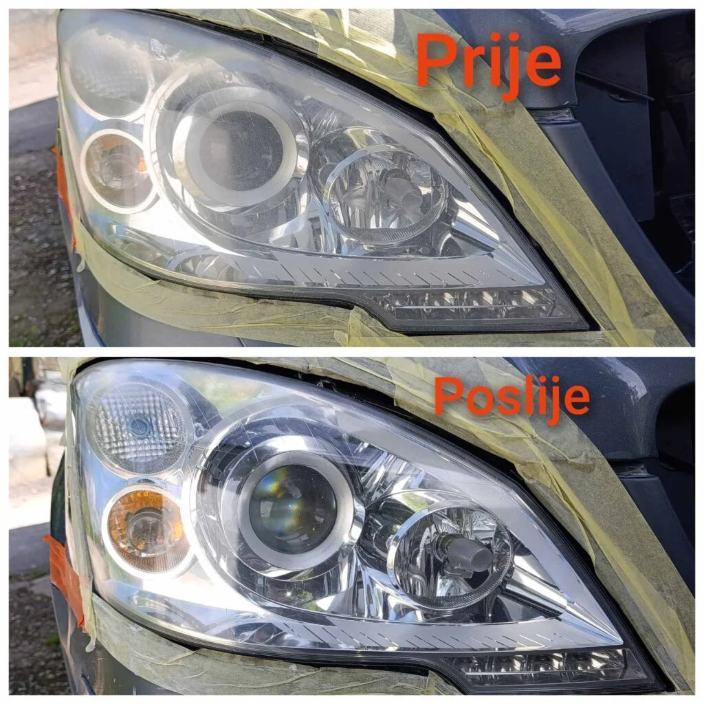 Poliranje farova prije i poslije